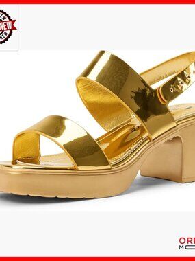 Chunky Block Heel Platform Sandals with Adjustable Ankle Strap